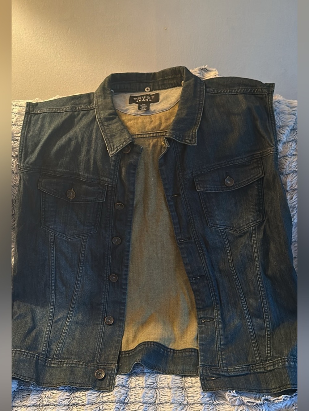 Trust Jeans Men's Dark Blue Denim Vest